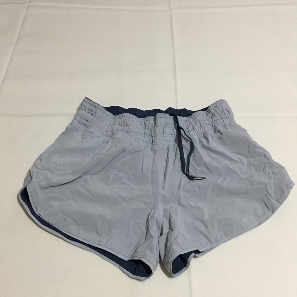 Lululemon Reversible Shorts Womens Size 4 Blue Running Athletic Drawstring